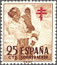 Spain 1951 Pro Tuberculous 25 CTS Brown Edifil 1105